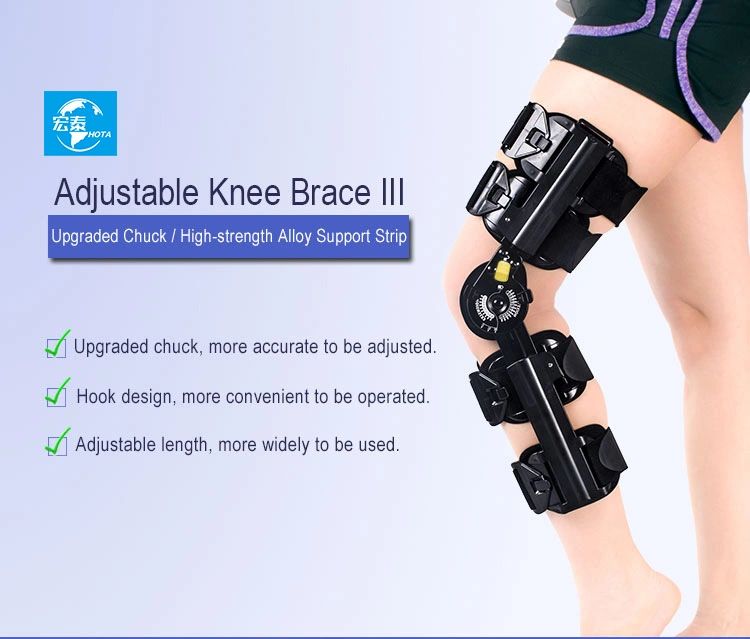 Experienced Medical Orthoprdic Angle Adjustable Post Op ROM Hinge Knee Brace / Knee Support