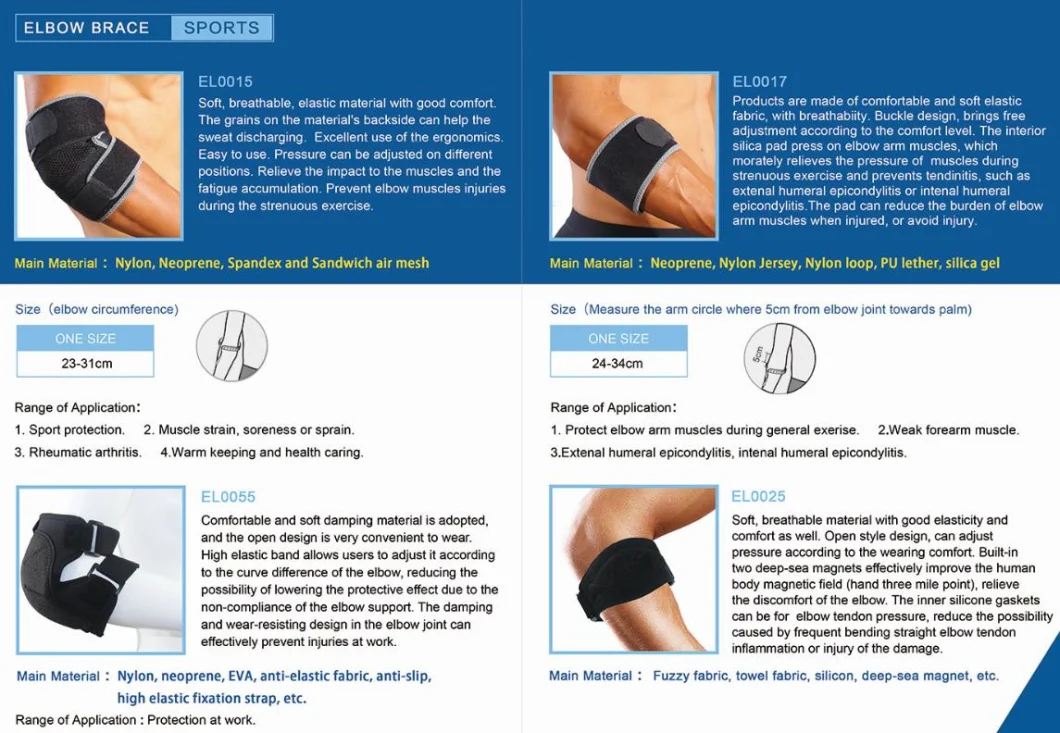 High Quality Adjustable Neoprene Elbow Support