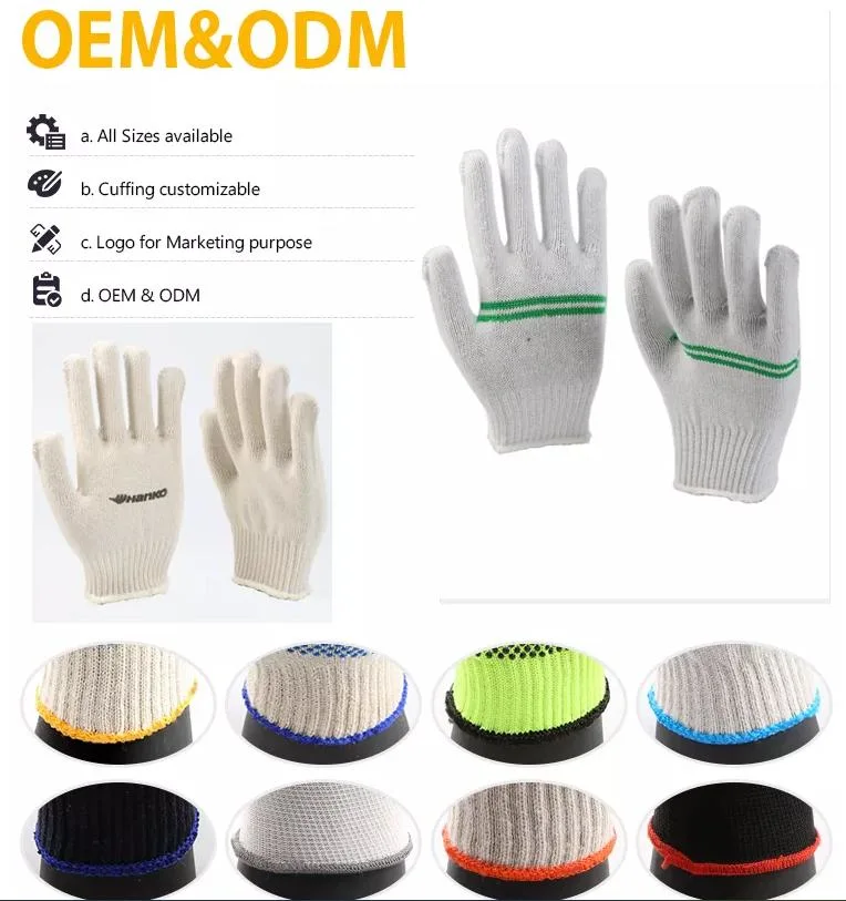 Factory Price Wear-Resistant Labor Protection Workout Gardening White Cotton Gloves