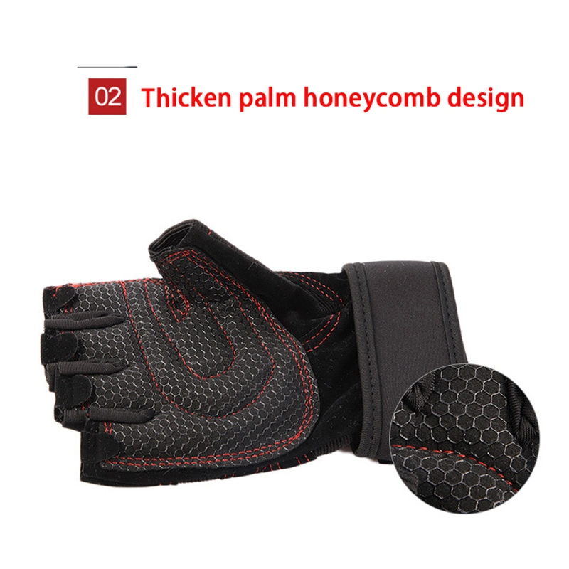 Workout Grip Pad Fitness Gloves Gym Weightlifting Gloves Leather Hand Callus Guard Wrist Support High Quality Fingerles Sports Fitness Gloves