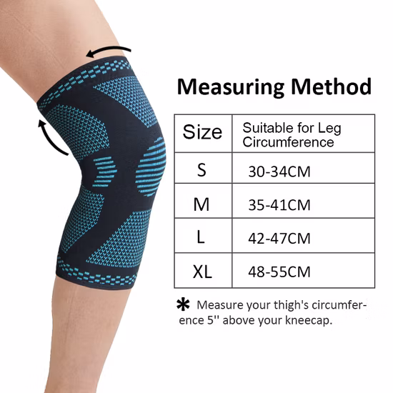Kompressions-Kniebandage aus elastischem und atmungsaktivem Stoff zum Laufen